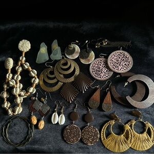 Lot of 14 Pairs of Bohemian Style Earrings